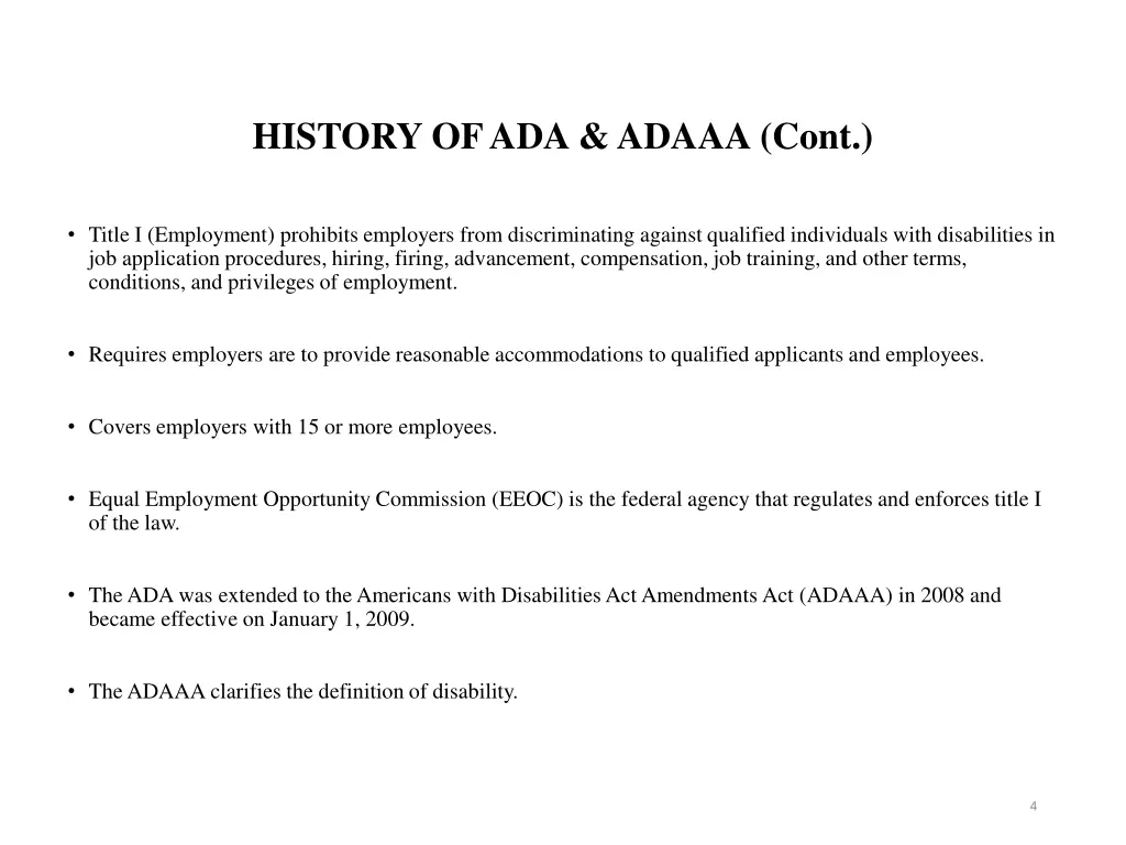 history of ada adaaa cont