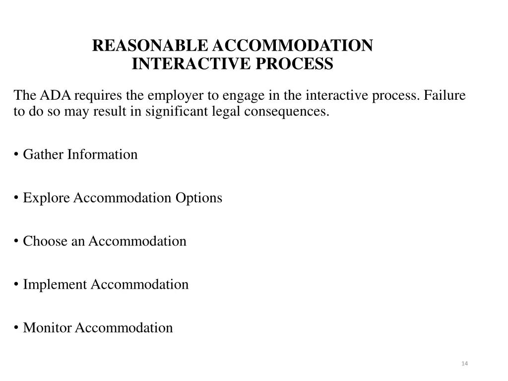 reasonable accommodation interactive process