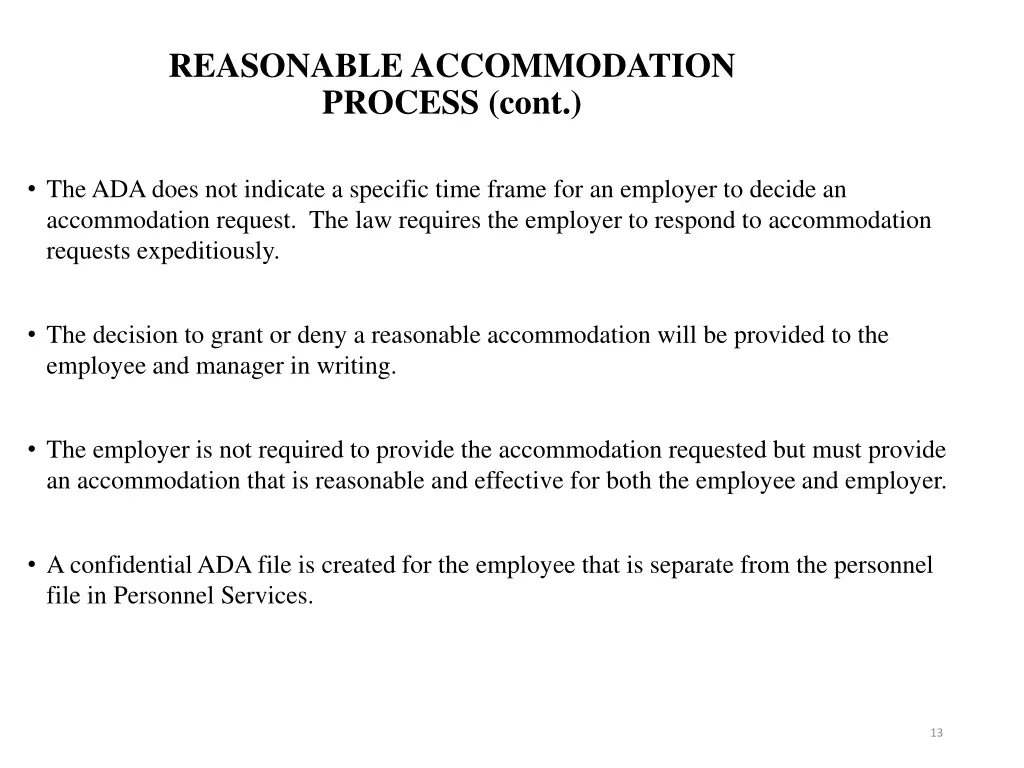 reasonable accommodation process cont