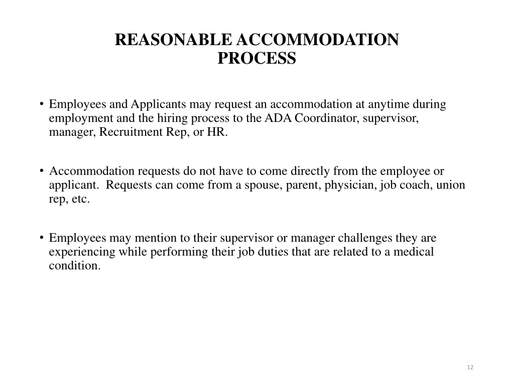 reasonable accommodation process