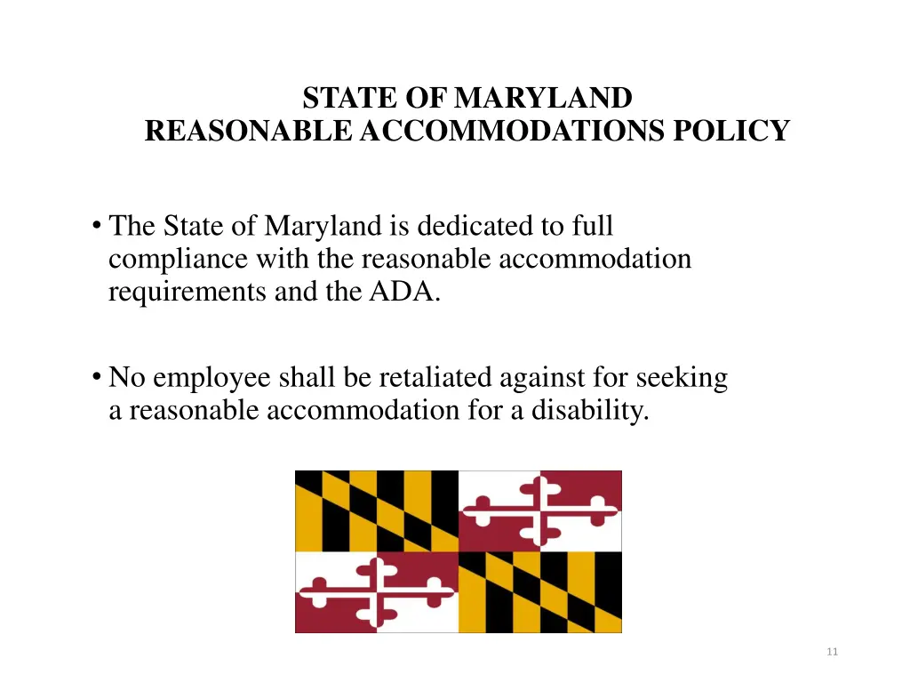 state of maryland reasonable accommodations policy