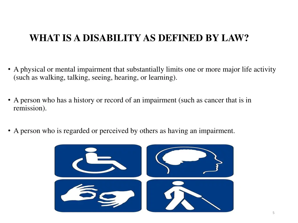 what is a disability as defined by law