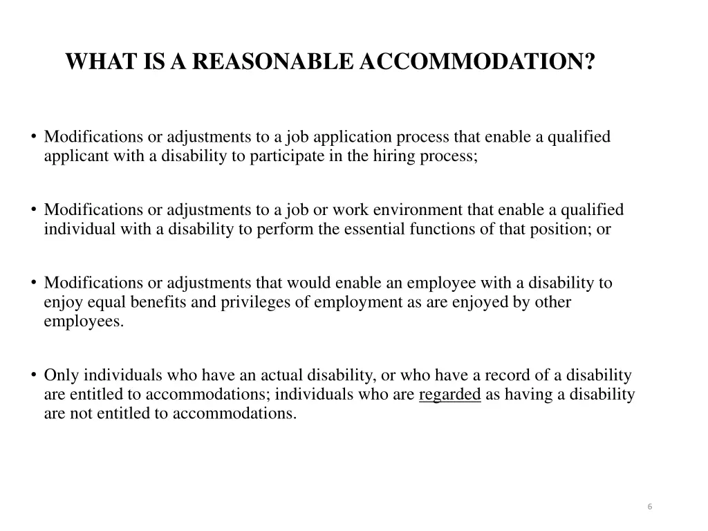 what is a reasonable accommodation