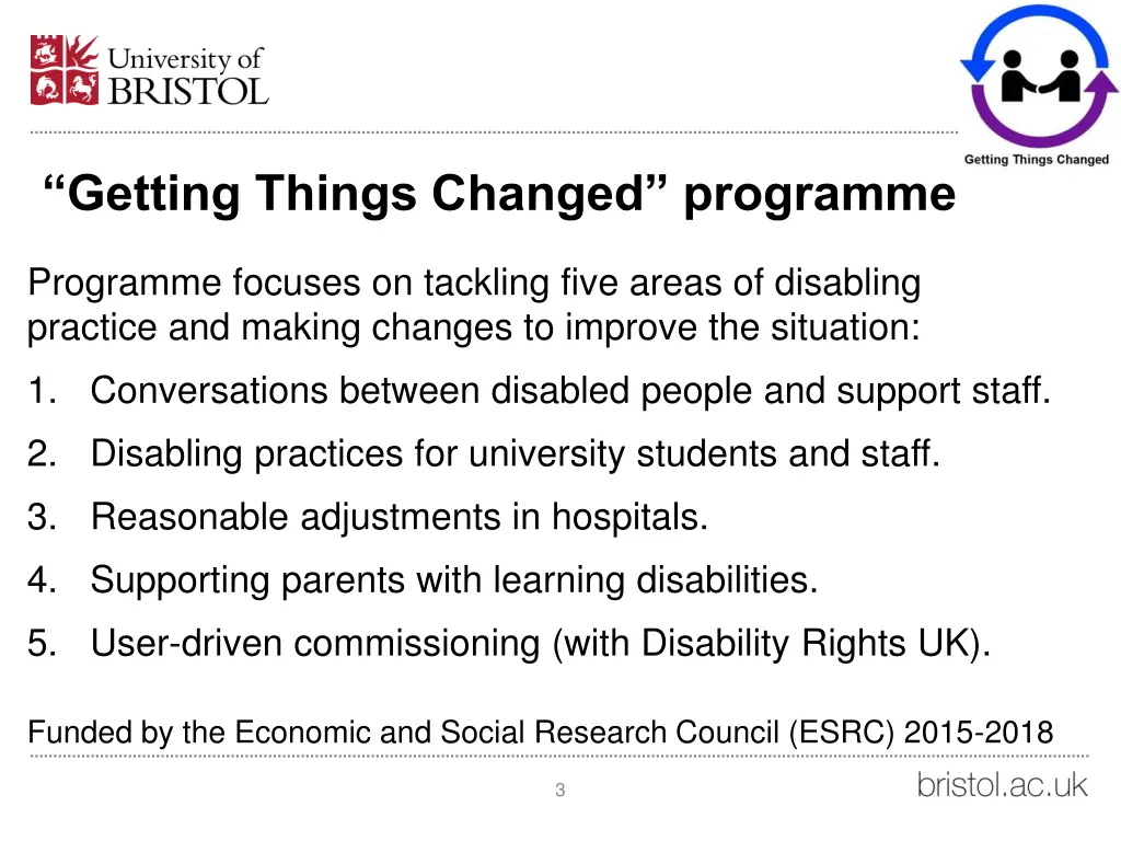 getting things changed programme