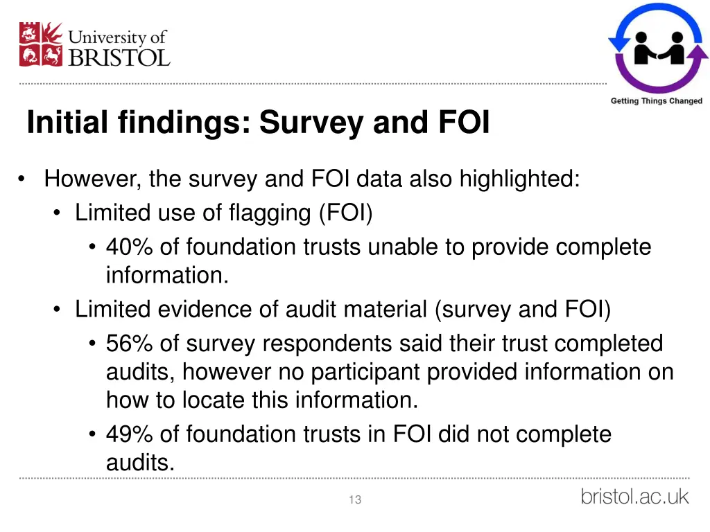 initial findings survey and foi 1