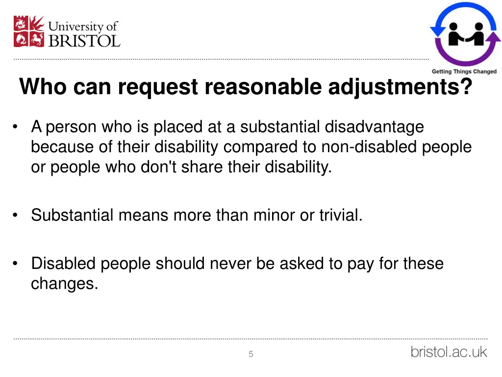 who can request reasonable adjustments