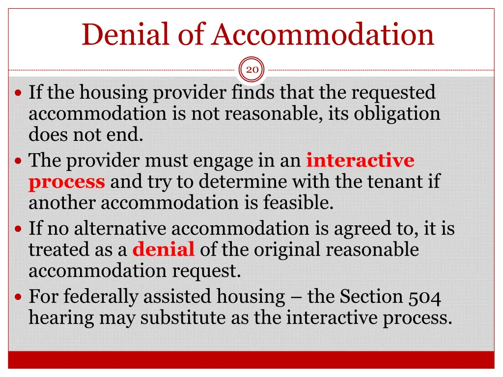 denial of accommodation