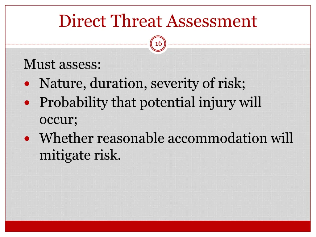 direct threat assessment