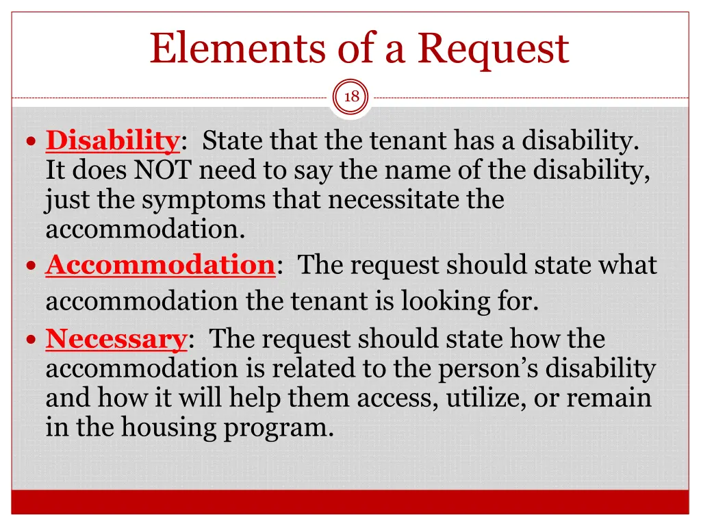 elements of a request