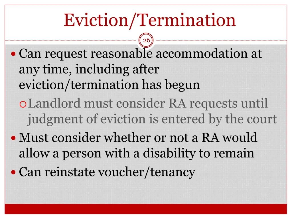 eviction termination