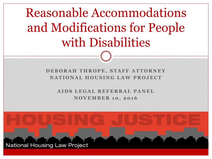 reasonable accommodations and modifications
