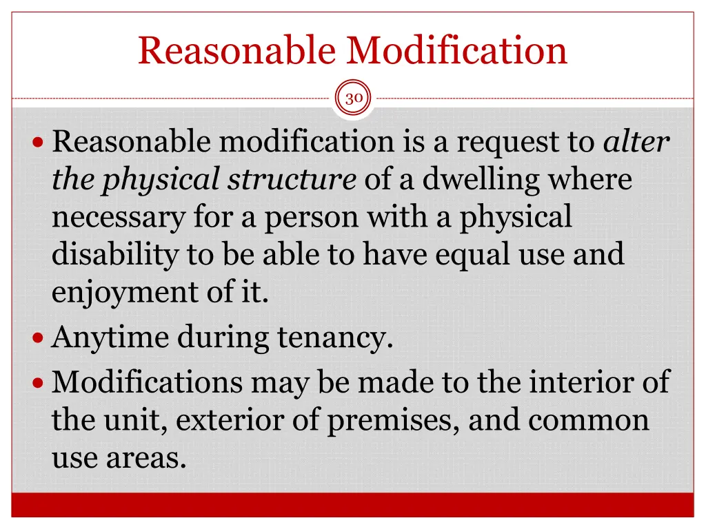 reasonable modification
