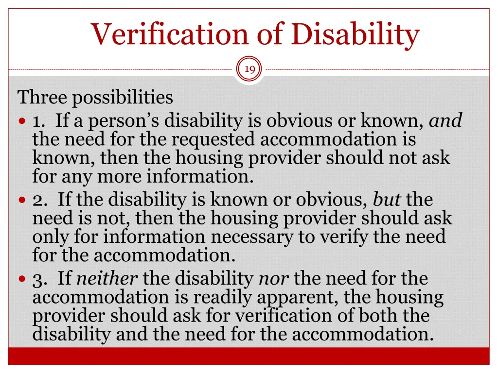 verification of disability