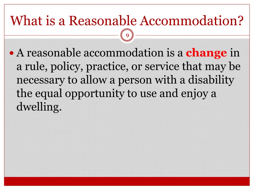 what is a reasonable accommodation