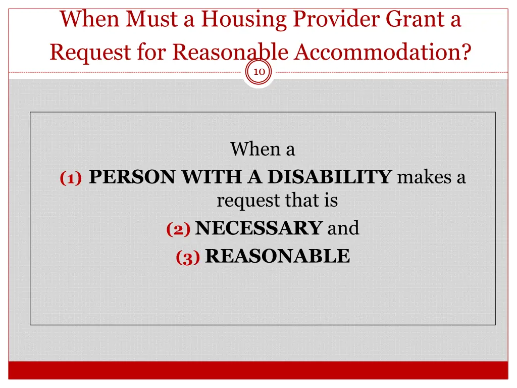 when must a housing provider grant a request