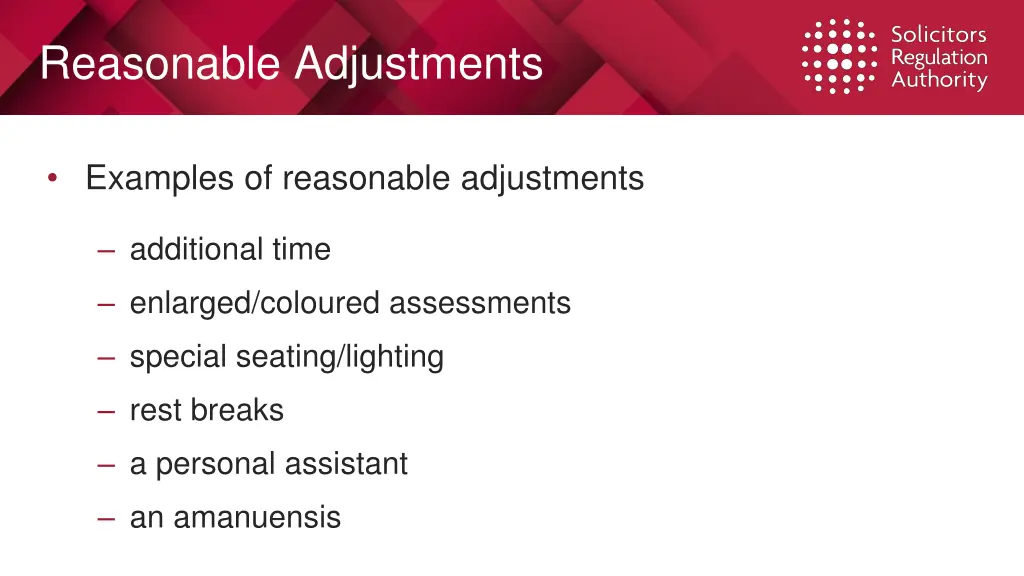 reasonable adjustments 2