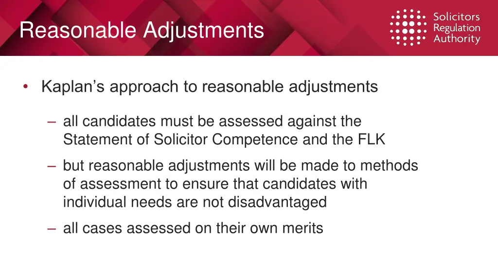 reasonable adjustments