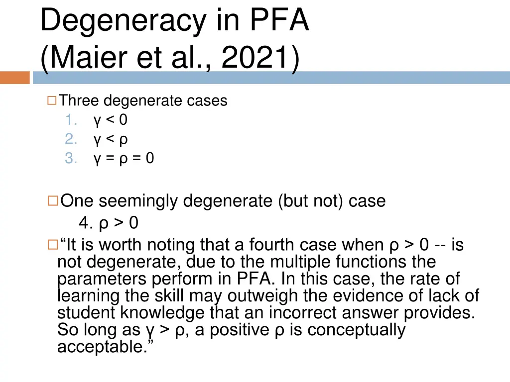 degeneracy in pfa maier et al 2021 1