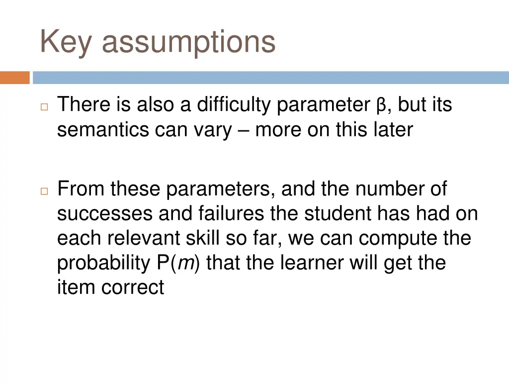 key assumptions 1