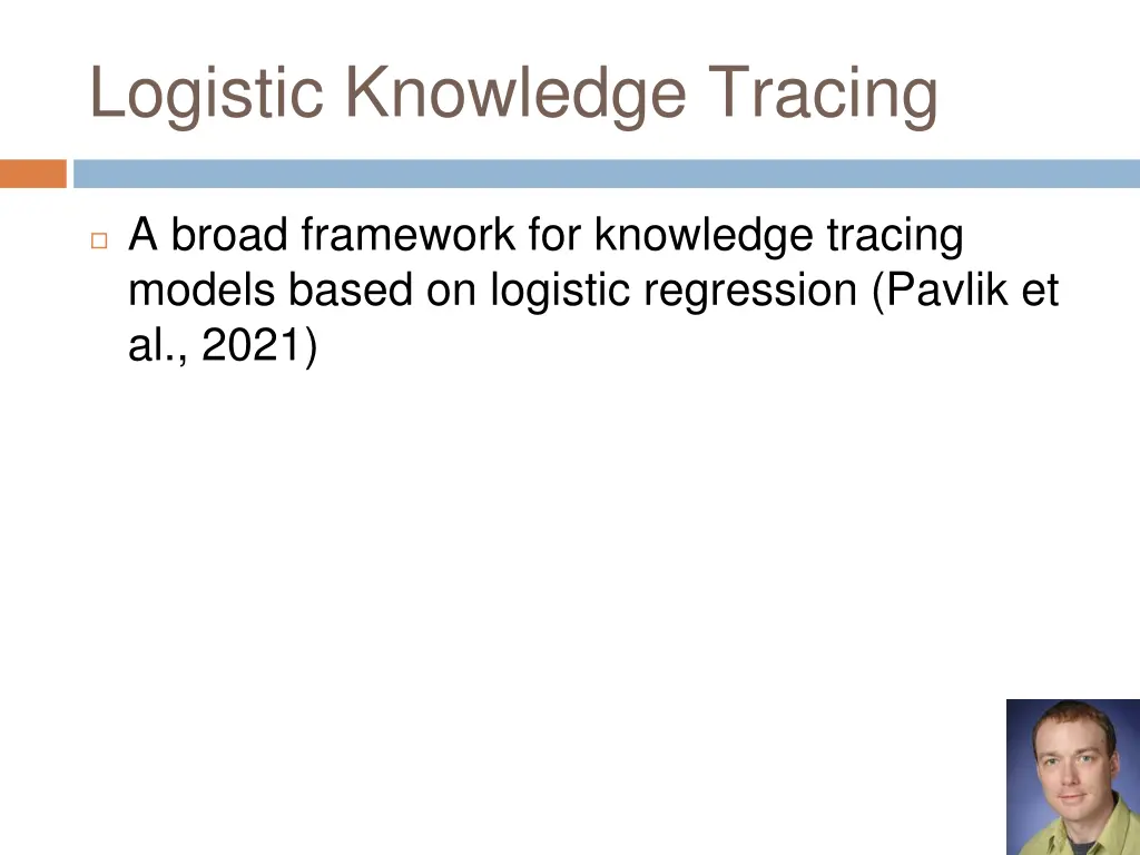 logistic knowledge tracing