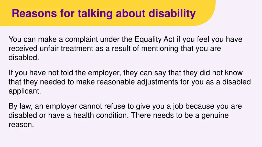reasons for talking about disability