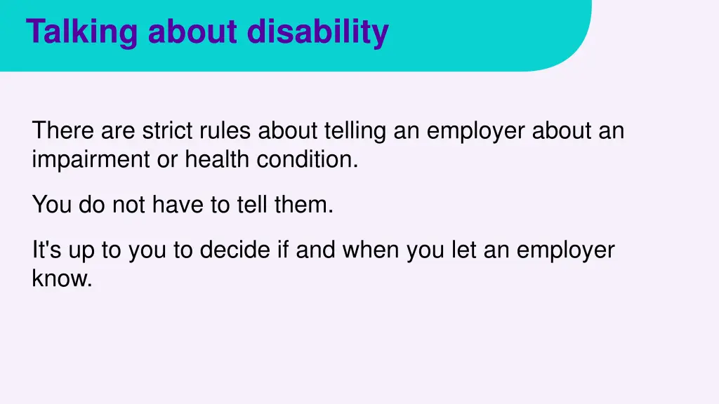 talking about disability