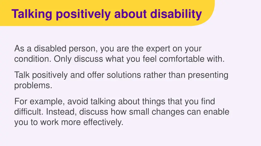 talking positively about disability