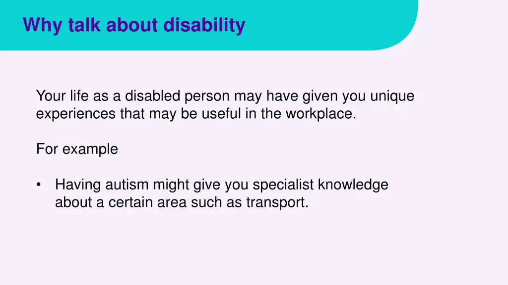 why talk about disability