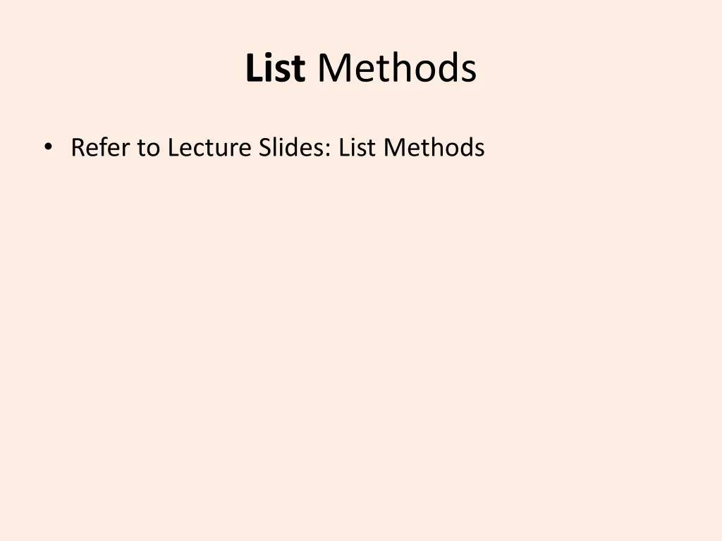 list methods
