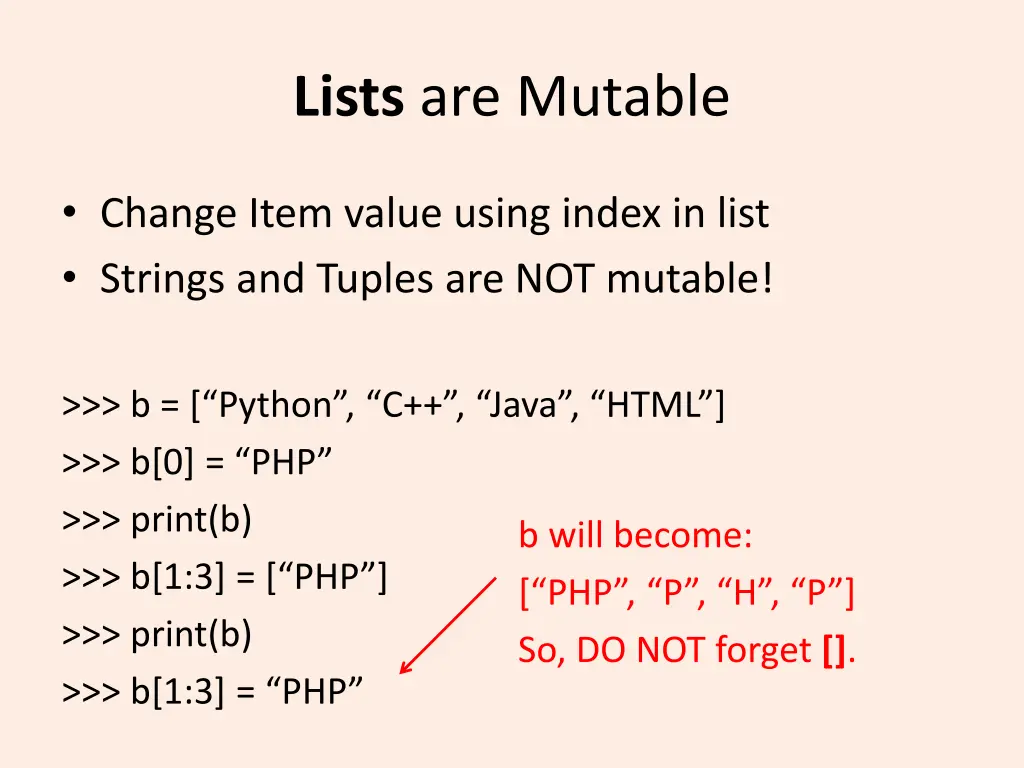 lists are mutable 1