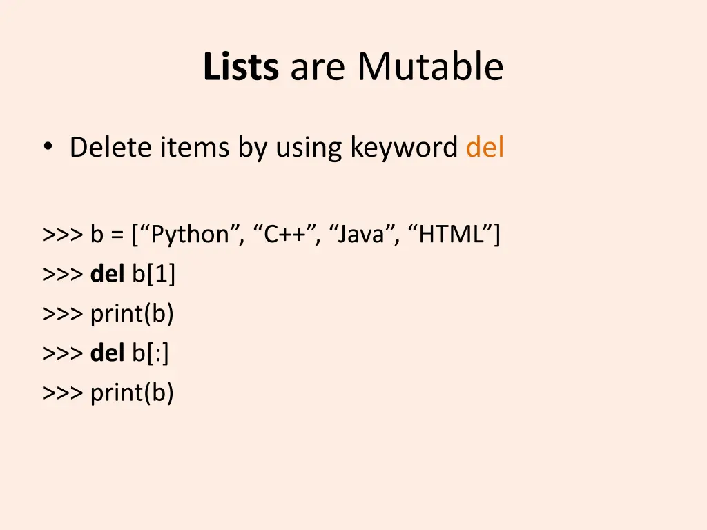 lists are mutable 2