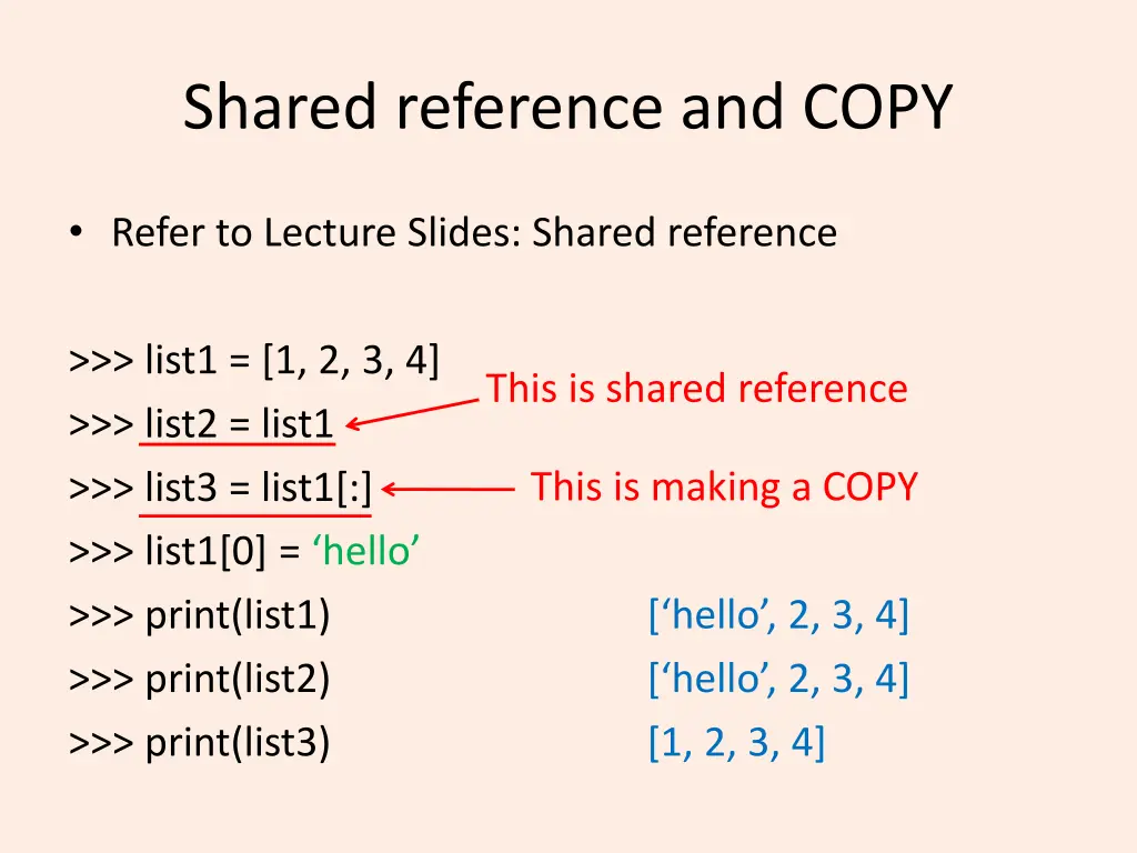 shared reference and copy