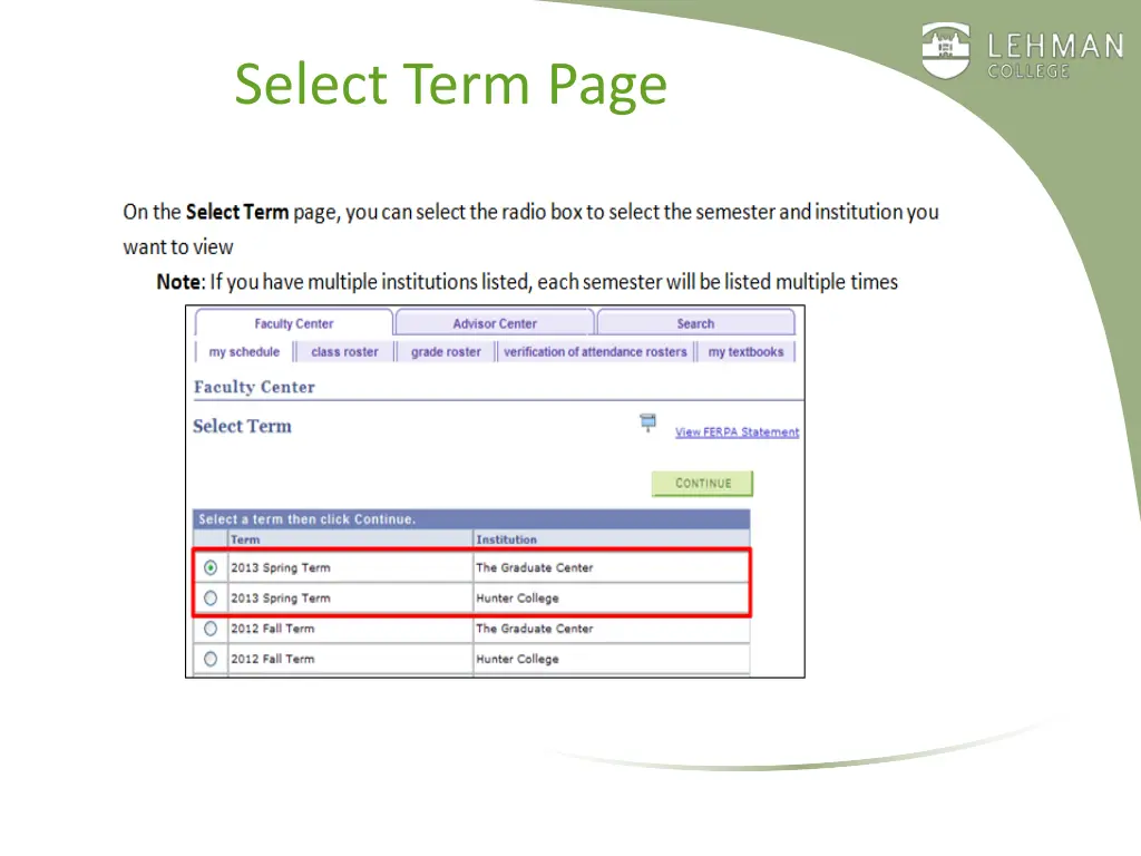 select term page