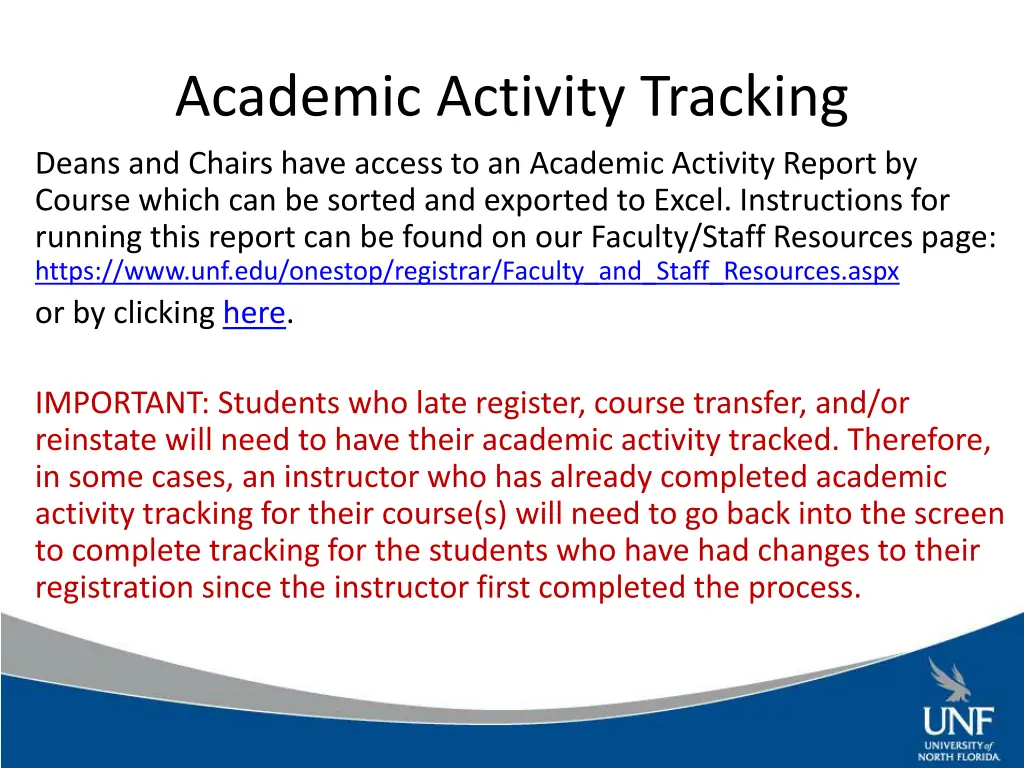 academic activity tracking deans and chairs have