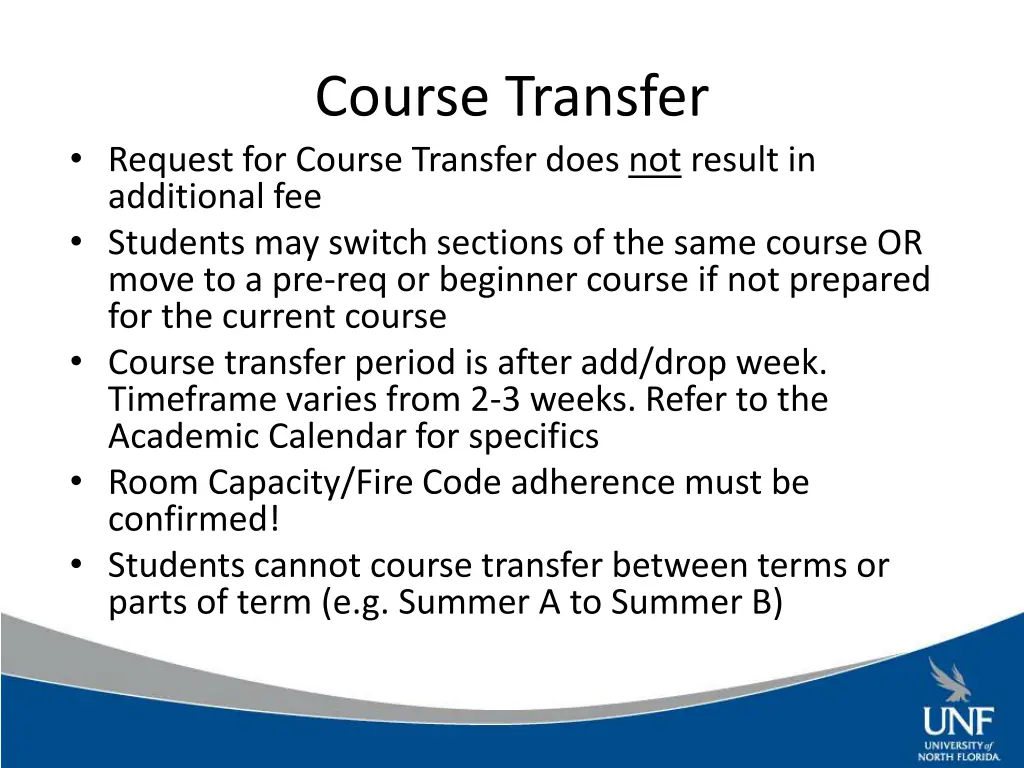 course transfer