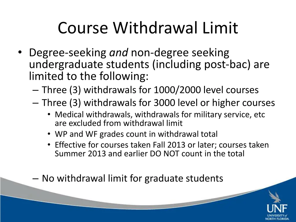 course withdrawal limit