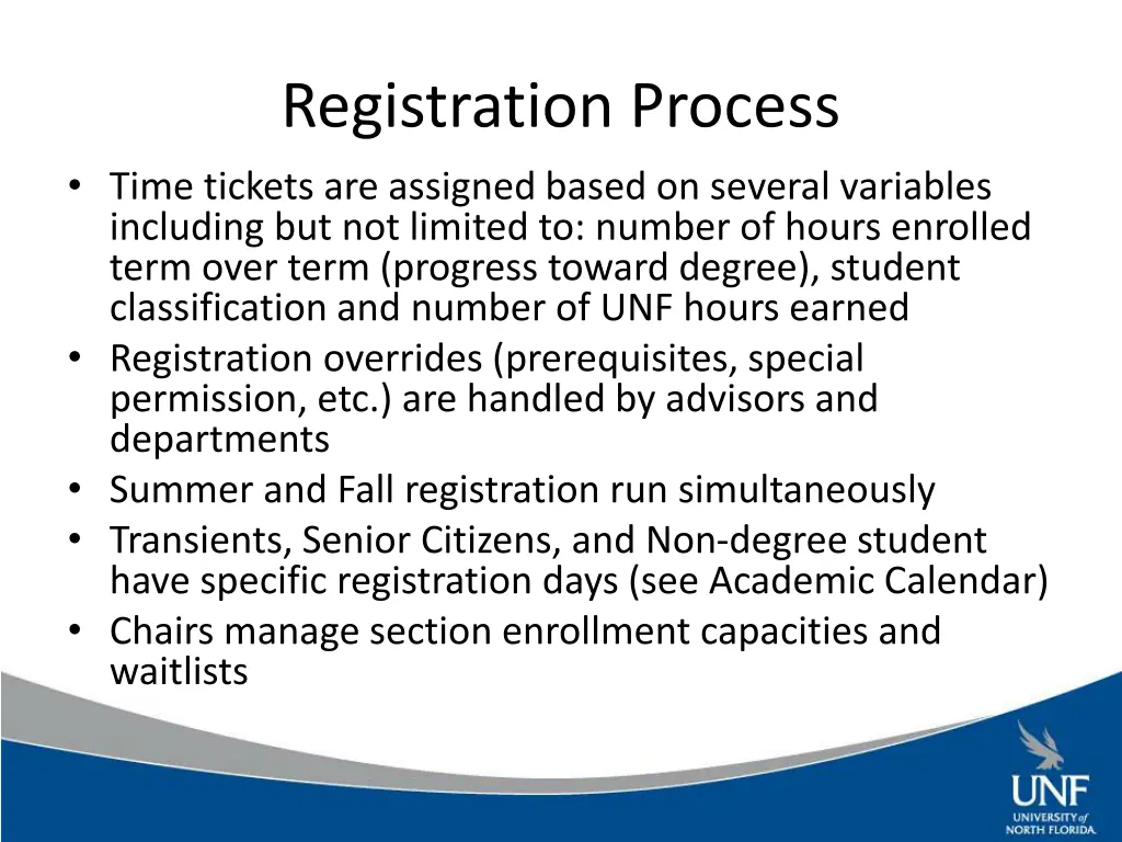 registration process time tickets are assigned