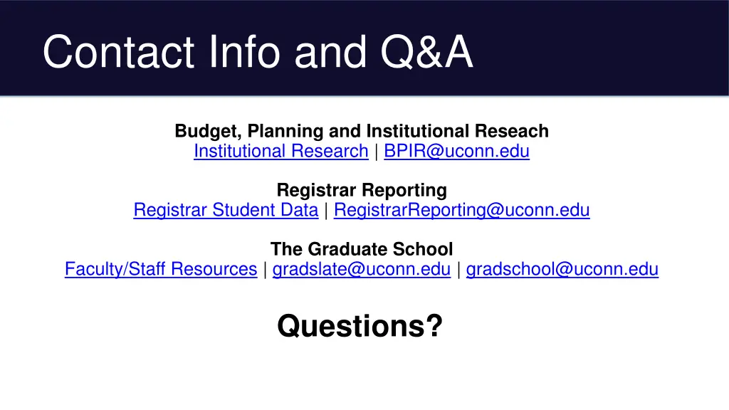 contact info and q a