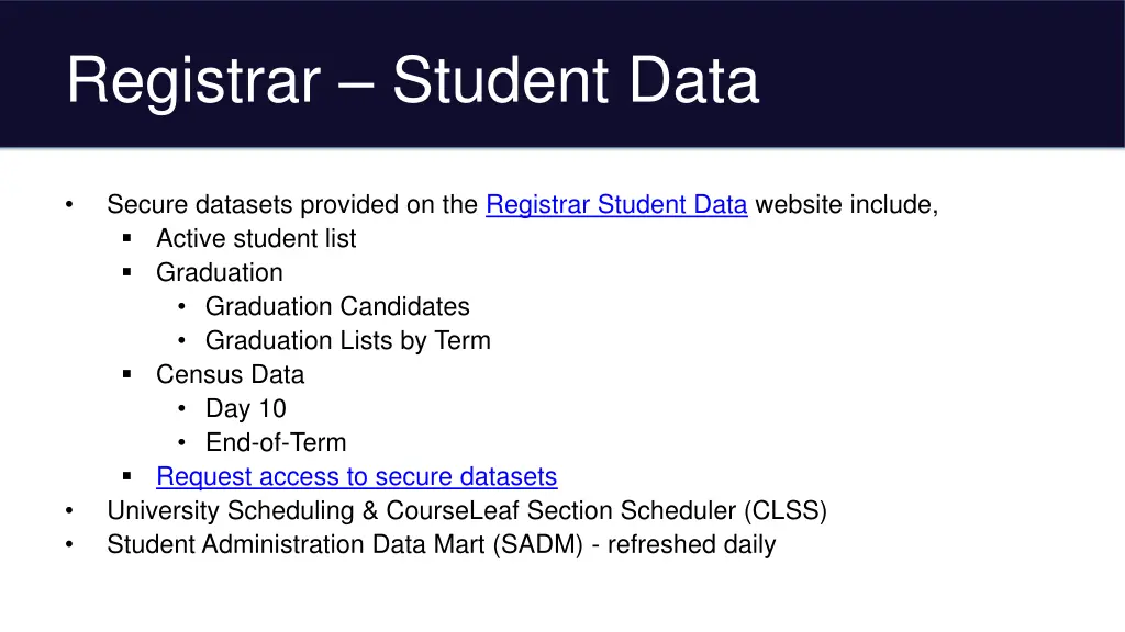 registrar student data