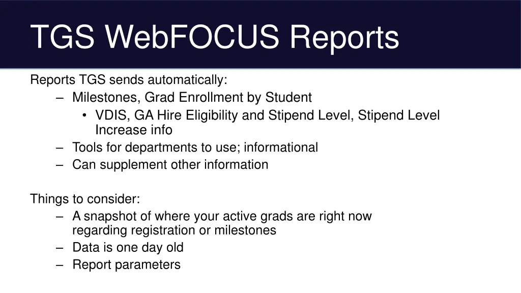 tgs webfocus reports