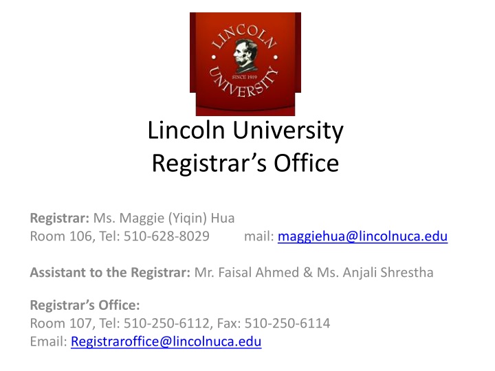 lincoln university registrar s office