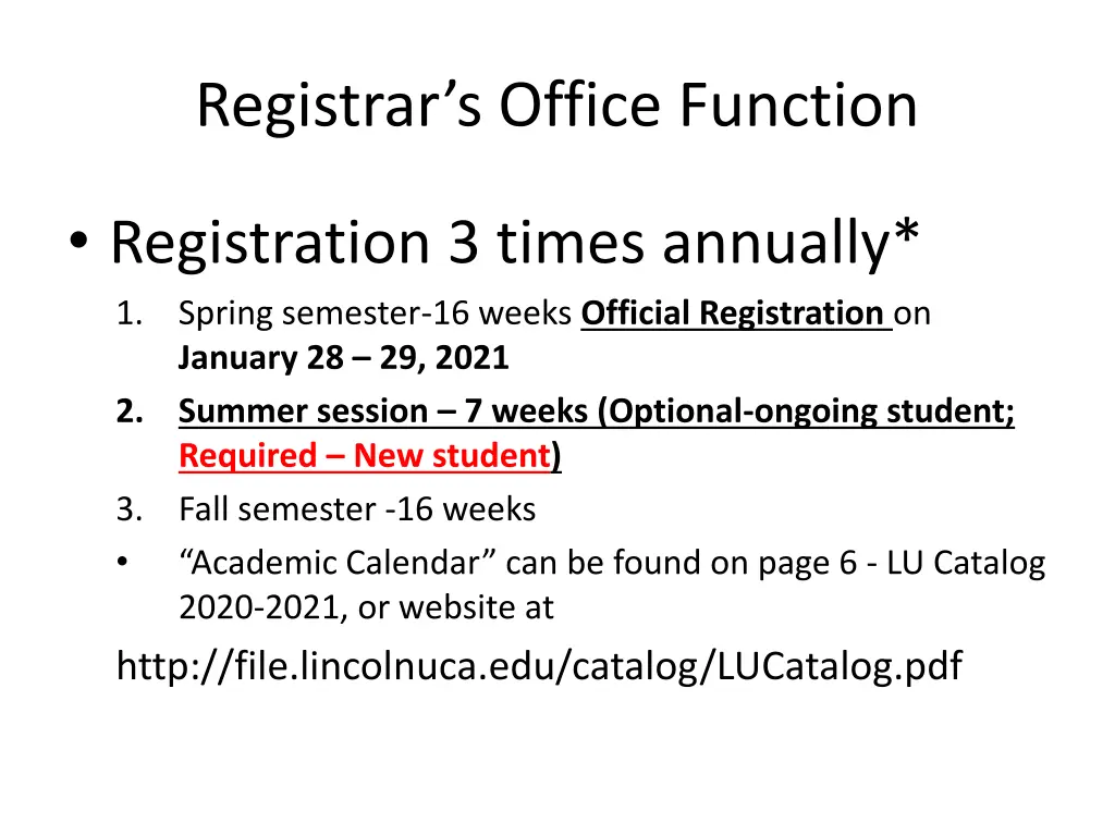 registrar s office function