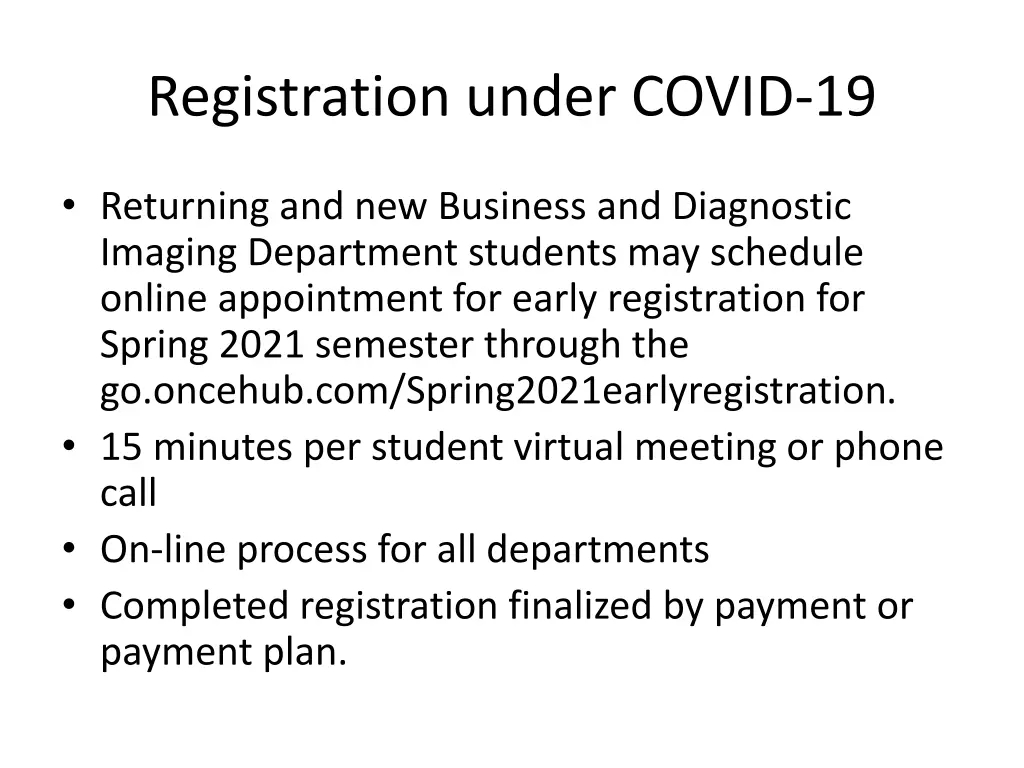 registration under covid 19