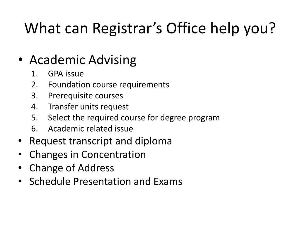 what can registrar s office help you