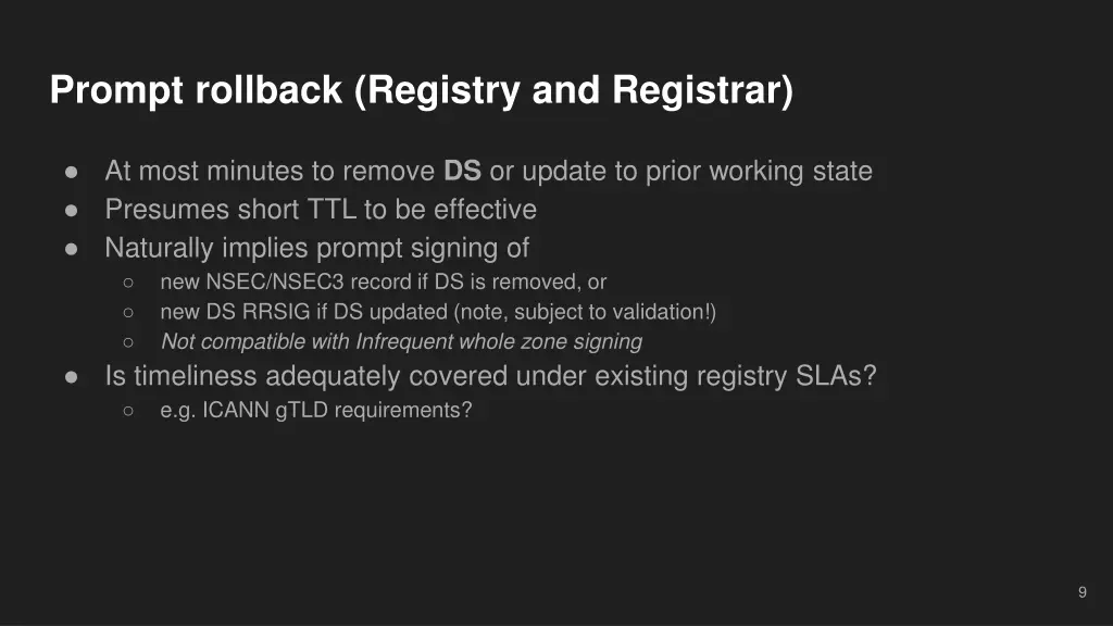 prompt rollback registry and registrar