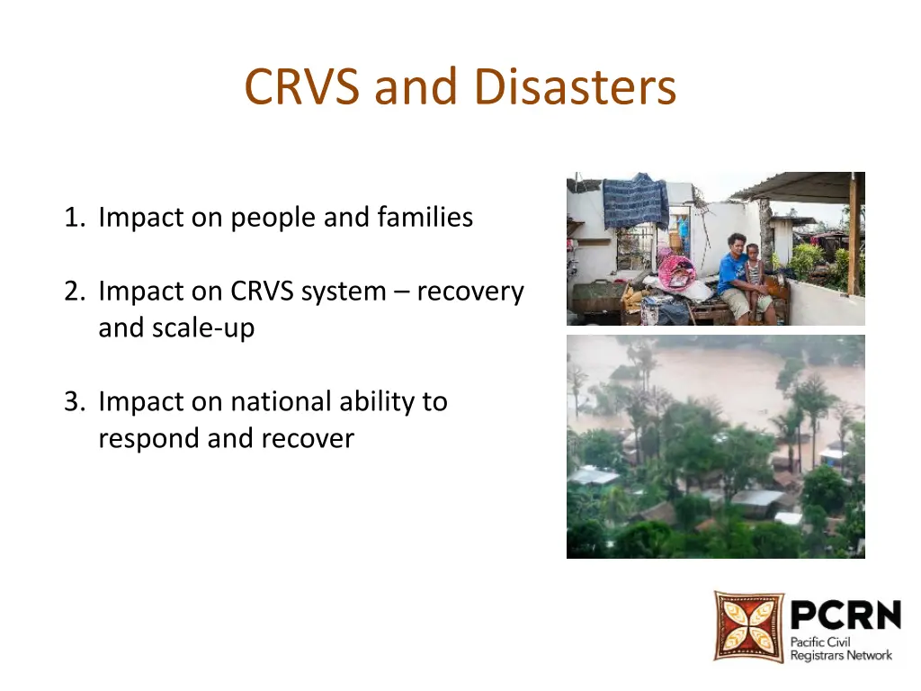 crvs and disasters