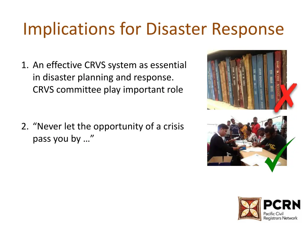 implications for disaster response