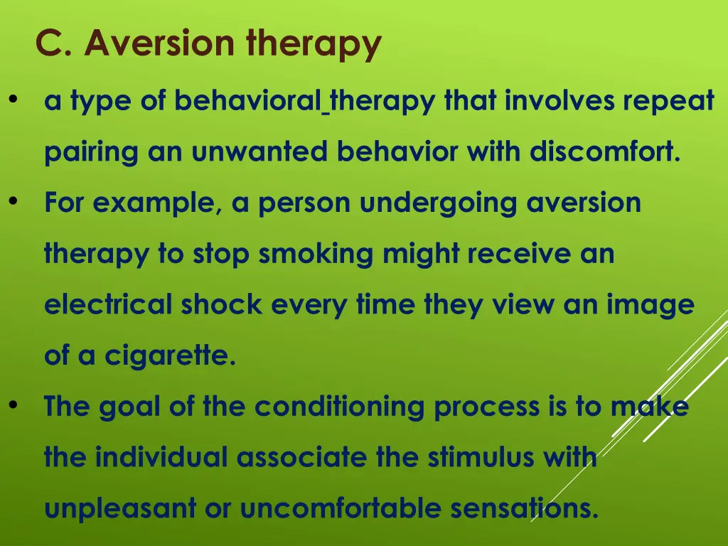 c aversion therapy