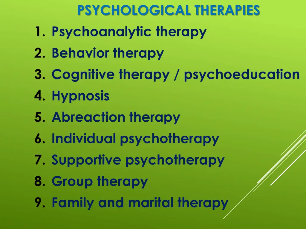 psychological therapies 1 psychoanalytic therapy