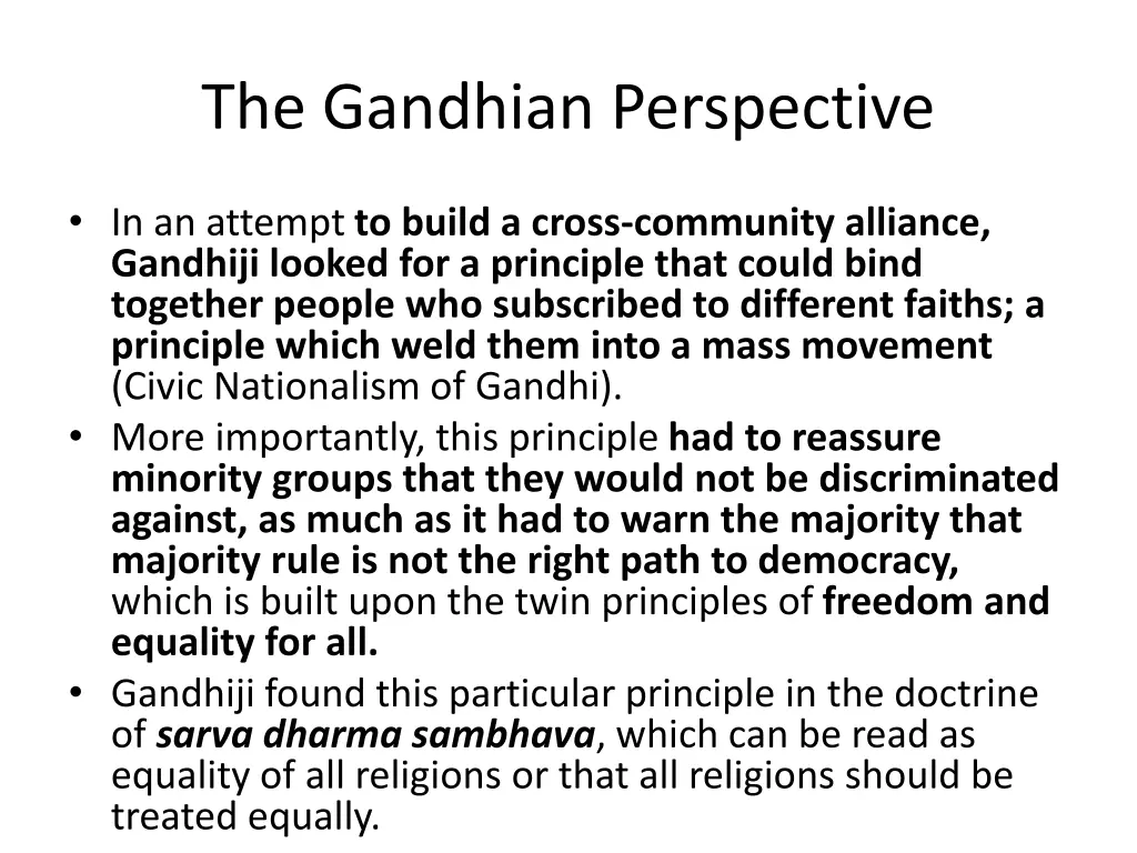 the gandhian perspective
